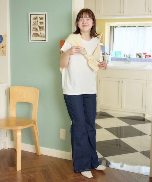 meeny miny(ミーニーマイニー)の「【メゾンテリア】Maison TerrierロゴTシャツ(Tシャツ/カットソー・レディース・ホワイト/グレイッシュベージュ/チャコールグレー・S-M/M-L)」の4枚目の写真