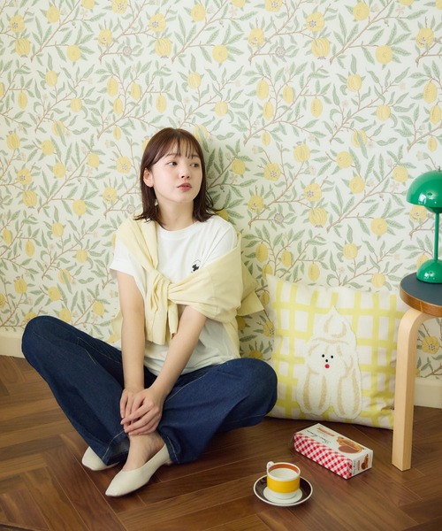 meeny miny(ミーニーマイニー)の「【メゾンテリア】Maison TerrierロゴTシャツ(Tシャツ/カットソー・レディース・ホワイト/グレイッシュベージュ/チャコールグレー・S-M/M-L)」の5枚目の写真
