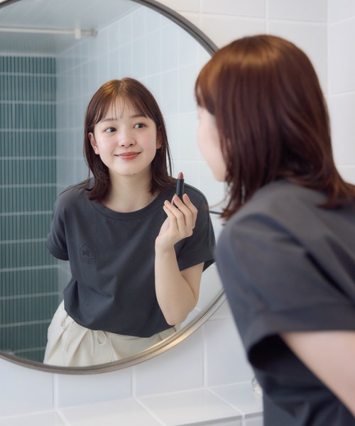 meeny miny(ミーニーマイニー)の「【メゾンテリア】Maison TerrierロゴTシャツ(Tシャツ/カットソー・レディース・ホワイト/グレイッシュベージュ/チャコールグレー・S-M/M-L)」の11枚目の写真