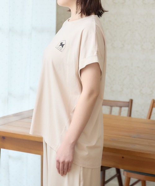 meeny miny(ミーニーマイニー)の「【メゾンテリア】Maison TerrierロゴTシャツ(Tシャツ/カットソー・レディース・ホワイト/グレイッシュベージュ/チャコールグレー・S-M/M-L)」の19枚目の写真