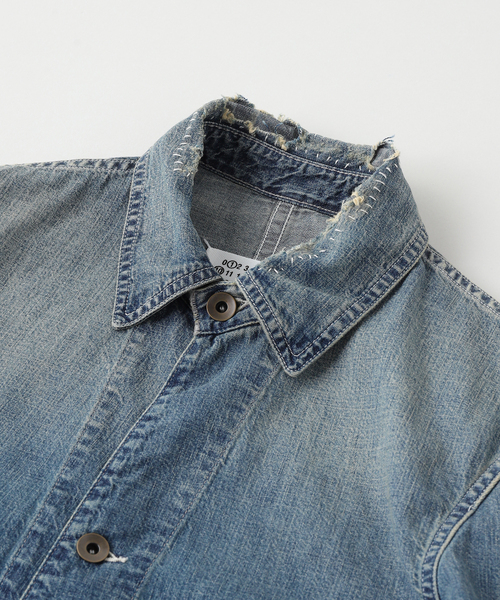 Maison Margiela(メゾンマルジェラ)の「MAISON MARGIELA(メゾン マルジェラ) Washed Denim Coverall JK(デニムジャケット・メンズ・ブルー・48/46)」の4枚目の写真
