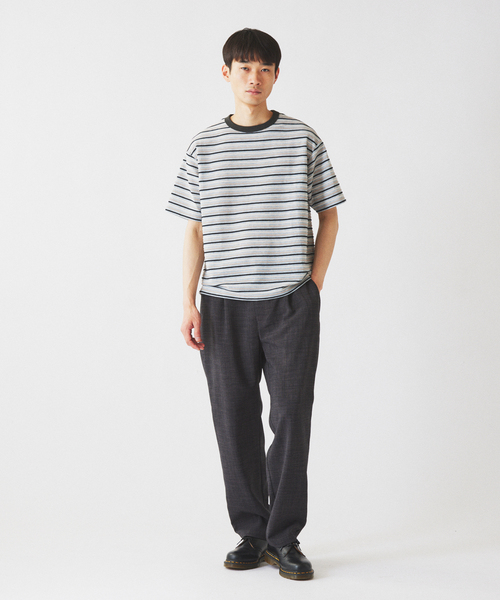 JOURNAL STANDARD relume(ジャーナルスタンダード レリューム)の「テクスチャー マルチボーダー Tシャツ(Tシャツ/カットソー・メンズ・ブルー/ライトグレー/ブラックミックス・MEDIUM/LARGE)」の6枚目の写真