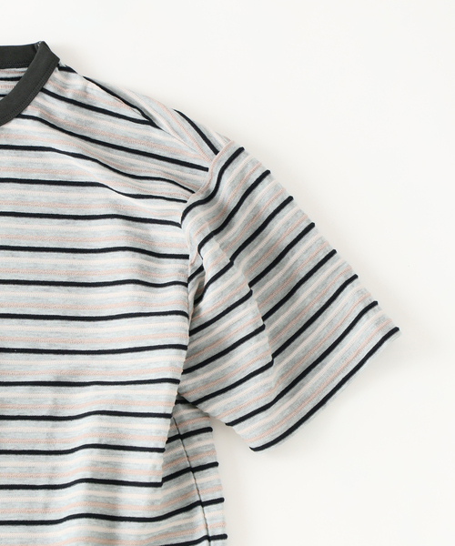 JOURNAL STANDARD relume(ジャーナルスタンダード レリューム)の「テクスチャー マルチボーダー Tシャツ(Tシャツ/カットソー・メンズ・ブルー/ライトグレー/ブラックミックス・MEDIUM/LARGE)」の10枚目の写真