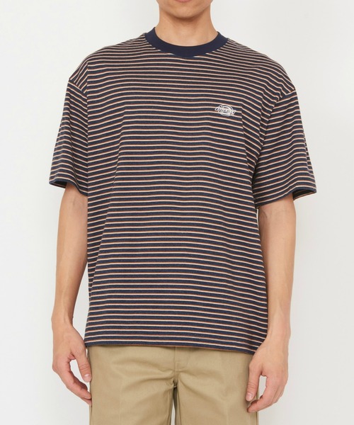 Dickies(ディッキーズ)の「Dickies/ディッキーズ ボーダーTシャツ 半袖(Tシャツ/カットソー・メンズ・ネイビー/ブラック/ライトブルー/ベージュ・MEDIUM/LARGE/X-LARGE)」の5枚目の写真