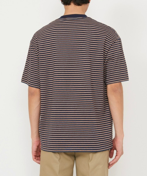 Dickies(ディッキーズ)の「Dickies/ディッキーズ ボーダーTシャツ 半袖(Tシャツ/カットソー・メンズ・ネイビー/ブラック/ライトブルー/ベージュ・MEDIUM/LARGE/X-LARGE)」の7枚目の写真