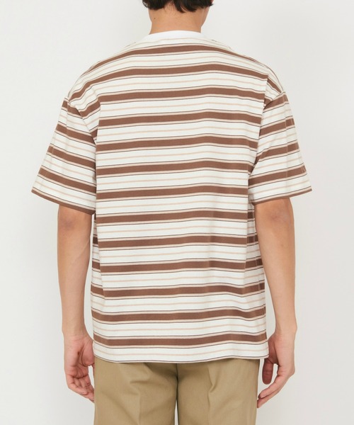Dickies(ディッキーズ)の「Dickies/ディッキーズ ボーダーTシャツ 半袖(Tシャツ/カットソー・メンズ・ネイビー/ブラック/ライトブルー/ベージュ・MEDIUM/LARGE/X-LARGE)」の11枚目の写真