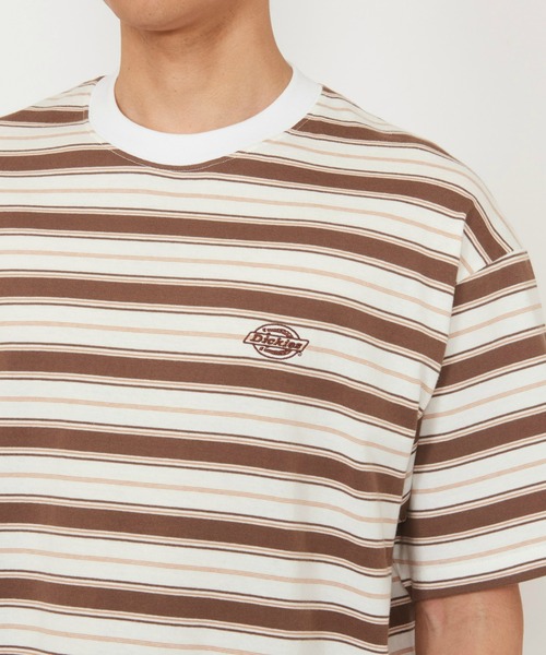 Dickies(ディッキーズ)の「Dickies/ディッキーズ ボーダーTシャツ 半袖(Tシャツ/カットソー・メンズ・ネイビー/ブラック/ライトブルー/ベージュ・MEDIUM/LARGE/X-LARGE)」の13枚目の写真