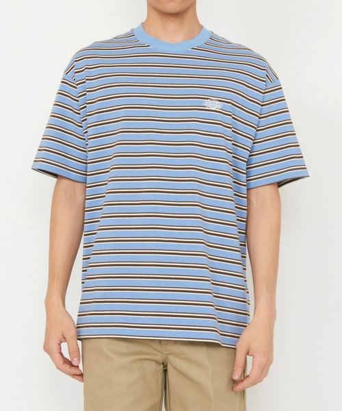 Dickies(ディッキーズ)の「Dickies/ディッキーズ ボーダーTシャツ 半袖(Tシャツ/カットソー・メンズ・ネイビー/ブラック/ライトブルー/ベージュ・MEDIUM/LARGE/X-LARGE)」の16枚目の写真
