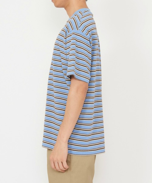Dickies(ディッキーズ)の「Dickies/ディッキーズ ボーダーTシャツ 半袖(Tシャツ/カットソー・メンズ・ネイビー/ブラック/ライトブルー/ベージュ・MEDIUM/LARGE/X-LARGE)」の17枚目の写真