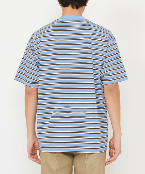Dickies(ディッキーズ)の「Dickies/ディッキーズ ボーダーTシャツ 半袖(Tシャツ/カットソー・メンズ・ネイビー/ブラック/ライトブルー/ベージュ・MEDIUM/LARGE/X-LARGE)」の18枚目の写真