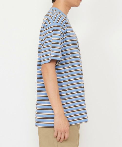 Dickies(ディッキーズ)の「Dickies/ディッキーズ ボーダーTシャツ 半袖(Tシャツ/カットソー・メンズ・ネイビー/ブラック/ライトブルー/ベージュ・MEDIUM/LARGE/X-LARGE)」の19枚目の写真