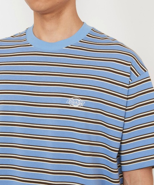 Dickies(ディッキーズ)の「Dickies/ディッキーズ ボーダーTシャツ 半袖(Tシャツ/カットソー・メンズ・ネイビー/ブラック/ライトブルー/ベージュ・MEDIUM/LARGE/X-LARGE)」の20枚目の写真