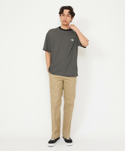 Dickies(ディッキーズ)の「Dickies/ディッキーズ ボーダーTシャツ 半袖(Tシャツ/カットソー・メンズ・ネイビー/ブラック/ライトブルー/ベージュ・MEDIUM/LARGE/X-LARGE)」の21枚目の写真