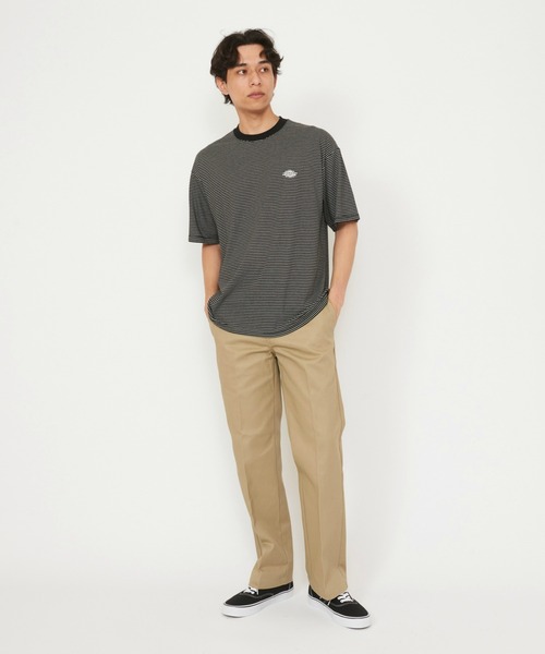 Dickies(ディッキーズ)の「Dickies/ディッキーズ ボーダーTシャツ 半袖(Tシャツ/カットソー・メンズ・ネイビー/ブラック/ライトブルー/ベージュ・MEDIUM/LARGE/X-LARGE)」の22枚目の写真