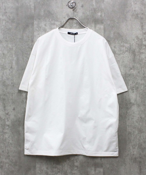 SHISKY(シスキー)の「【マルチファンクション】 無地 オーバーサイズ Tシャツ(Tシャツ/カットソー・メンズ・チャコール/オフホワイト/ブラック/カーキ・XL/L/M)」の2枚目の写真