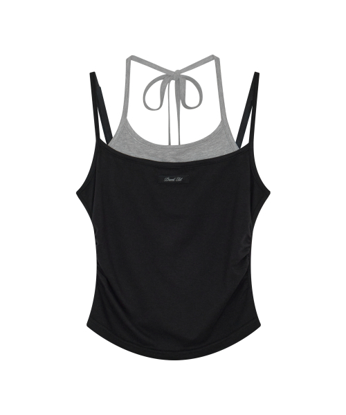 DRUNKTXT（ドランクテキスト）の「[Woman] Halterneck Layered Tank Top Gray & Black（Tシャツ/カットソー・レディース・その他・FREE）」の2枚目の写真