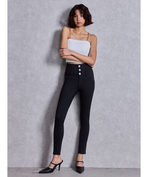 GYDA(ジェイダ)の「ハイウエストウエストクロススキニーデニムパンツ(デニムパンツ・レディース・インディゴブルー/ライトブルー/ブラック・SMALL/MEDIUM/X-SMALL/LARGE)」の14枚目の写真