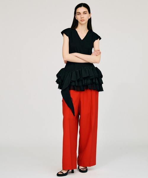 PRANK PROJECT（プランクプロジェクト）の「2WAYフリルヘムトップス / 2WAY Frill Hem TOPs（その他トップス・レディース・ホワイト/ブラック・FREE）」の3枚目の写真