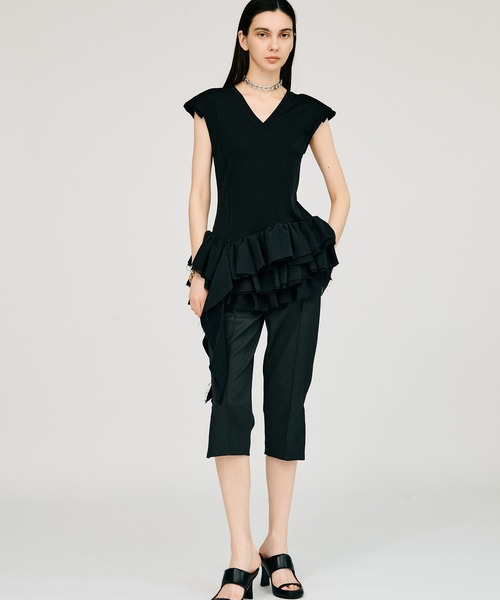 PRANK PROJECT（プランクプロジェクト）の「2WAYフリルヘムトップス / 2WAY Frill Hem TOPs（その他トップス・レディース・ホワイト/ブラック・FREE）」の4枚目の写真