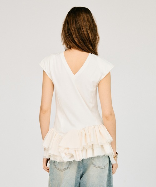PRANK PROJECT（プランクプロジェクト）の「2WAYフリルヘムトップス / 2WAY Frill Hem TOPs（その他トップス・レディース・ホワイト/ブラック・FREE）」の9枚目の写真