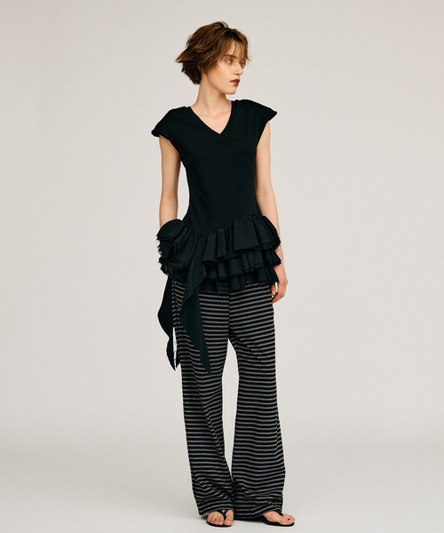 PRANK PROJECT（プランクプロジェクト）の「2WAYフリルヘムトップス / 2WAY Frill Hem TOPs（その他トップス・レディース・ホワイト/ブラック・FREE）」の15枚目の写真