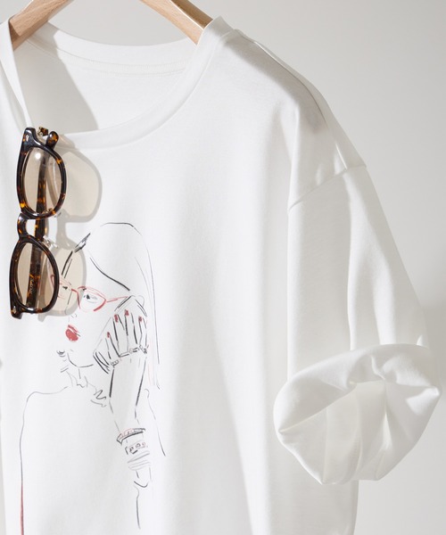 ROPE'(ロペ)の「【YUKO SAEKI for ROPE’・コラボレーション】プリントTシャツ/イージーケア(Tシャツ/カットソー・レディース・ホワイト系その他3/ホワイト系その他/ホワイト系その他2・FREE)」の14枚目の写真