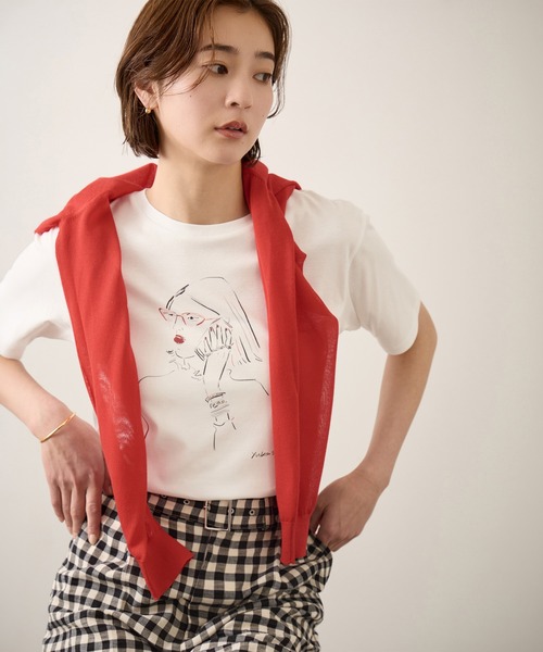 ROPE'(ロペ)の「【YUKO SAEKI for ROPE’・コラボレーション】プリントTシャツ/イージーケア(Tシャツ/カットソー・レディース・ホワイト系その他3/ホワイト系その他/ホワイト系その他2・FREE)」の4枚目の写真