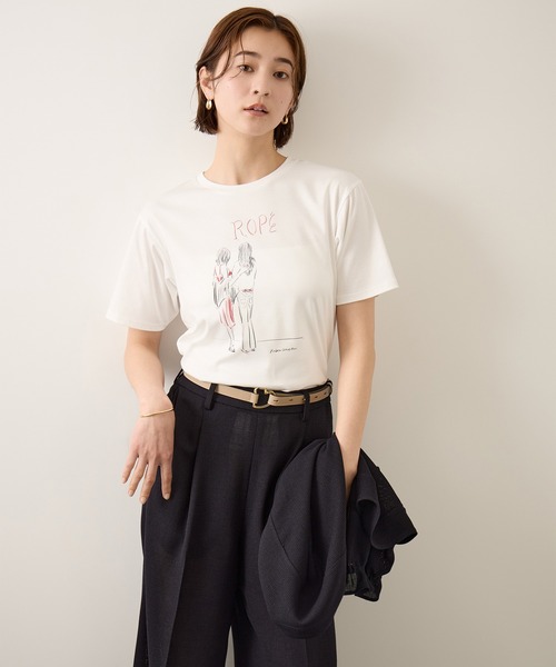ROPE'(ロペ)の「【YUKO SAEKI for ROPE’・コラボレーション】プリントTシャツ/イージーケア(Tシャツ/カットソー・レディース・ホワイト系その他3/ホワイト系その他/ホワイト系その他2・FREE)」の7枚目の写真