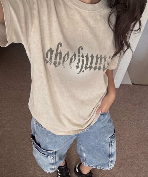 ABEEHUMS(アビハムズ)の「ピグメントダイングスター半袖Tシャツ ABH365-111 ベージュ(Tシャツ/カットソー・レディース・ベージュ・SMALL/MEDIUM)」の5枚目の写真