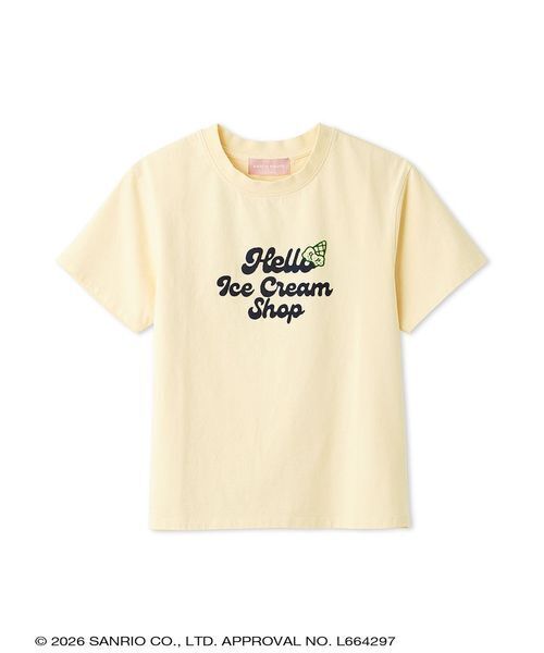 sanrio house(サンリオハウス)の「【HELLO ICE CREAM SHOP 】クロップドTシャツ(Tシャツ/カットソー・レディース・イエロー/ライトブルー/チャコールグレー/オフホワイト・F)」の4枚目の写真