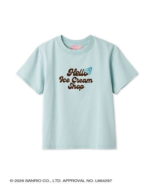 sanrio house(サンリオハウス)の「【HELLO ICE CREAM SHOP 】クロップドTシャツ(Tシャツ/カットソー・レディース・イエロー/ライトブルー/チャコールグレー/オフホワイト・F)」の3枚目の写真
