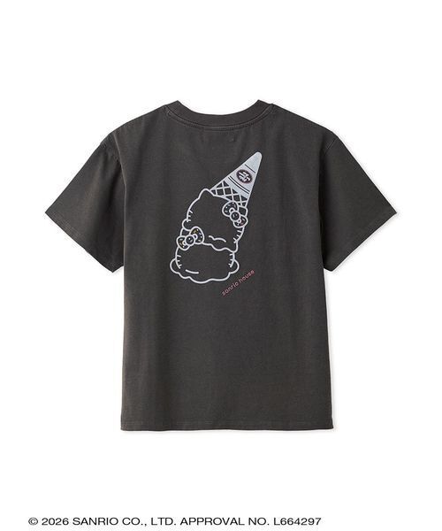 sanrio house(サンリオハウス)の「【HELLO ICE CREAM SHOP 】クロップドTシャツ(Tシャツ/カットソー・レディース・イエロー/ライトブルー/チャコールグレー/オフホワイト・F)」の6枚目の写真
