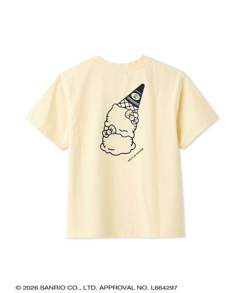 sanrio house(サンリオハウス)の「【HELLO ICE CREAM SHOP 】クロップドTシャツ(Tシャツ/カットソー・レディース・イエロー/ライトブルー/チャコールグレー/オフホワイト・F)」の9枚目の写真