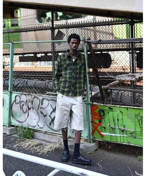 MIYAGIHIDETAKA(ミヤギヒデタカ)の「【MIYAGIHIDETAKA】Damaged Work Shorts(その他パンツ・メンズ・ホワイト/ブラック/インディゴブルー・L/XL)」の10枚目の写真
