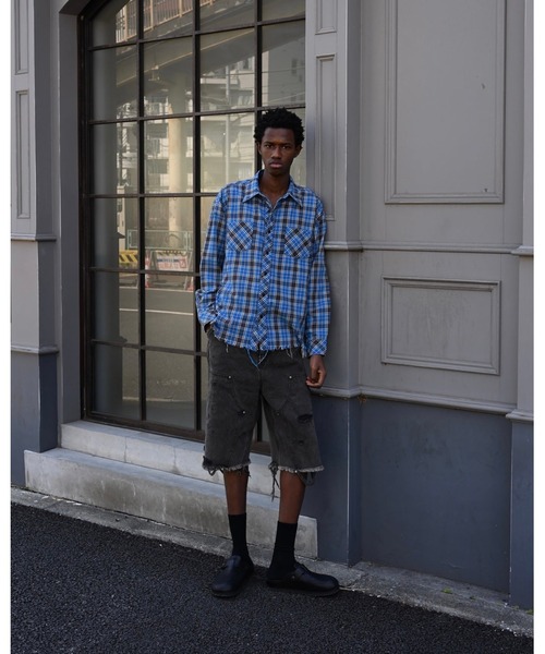 MIYAGIHIDETAKA(ミヤギヒデタカ)の「【MIYAGIHIDETAKA】Damaged Work Shorts(その他パンツ・メンズ・ホワイト/ブラック/インディゴブルー・L/XL)」の15枚目の写真