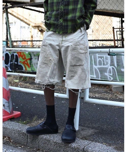 MIYAGIHIDETAKA(ミヤギヒデタカ)の「【MIYAGIHIDETAKA】Damaged Work Shorts(その他パンツ・メンズ・ホワイト/ブラック/インディゴブルー・L/XL)」の13枚目の写真