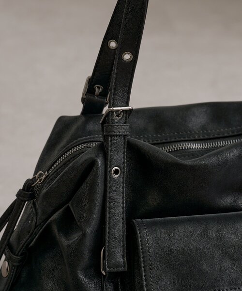 mystic(ミスティック)の「ポケット付きベルトハンドルボストンBAG(トートバッグ・レディース・ブラック・ONE SIZE)」の18枚目の写真