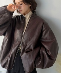 Classical Evon（クラシカルエヴォン）の「【Classical Evon】貴方もきっと、裏切られる。薄中綿入り 軽量ソフトフェイクレザージャケット(スタンドノーカラー)（ブルゾン）」