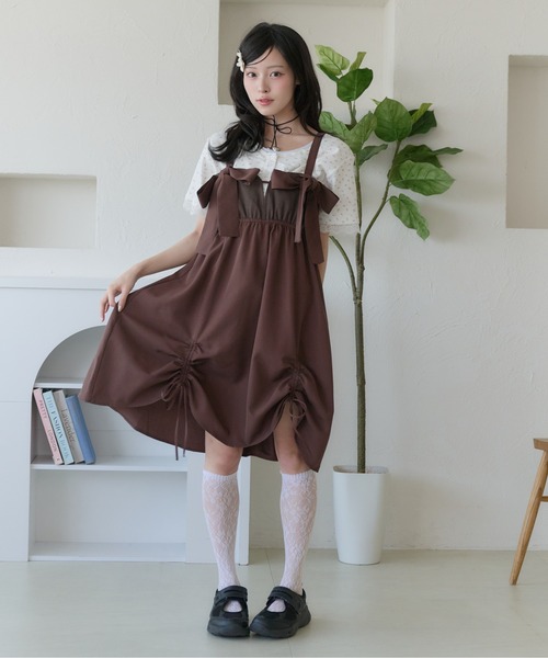 kutir(クティール)の「レイヤード風レースヘンリーネックTシャツ(Tシャツ/カットソー・レディース・ネイビー/オートミール/ホワイト・FREE)」の14枚目の写真