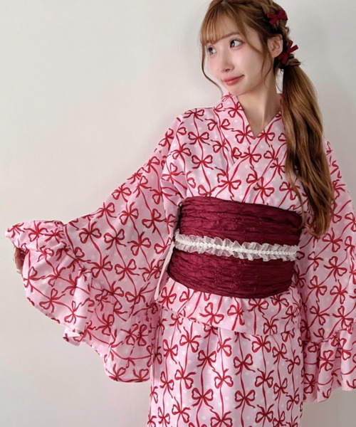 セール】【かんたん着付け】フリル浴衣3点セット【セパレート浴衣