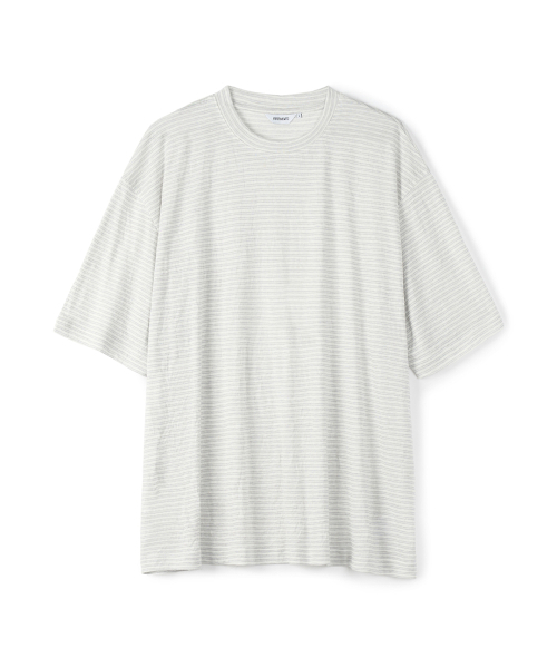 PARTIMENTO(パルティメント)の「リネンブレンドストライプTオフホワイト(Tシャツ/カットソー・メンズ・その他・MEDIUM/LARGE)」の1枚目の写真