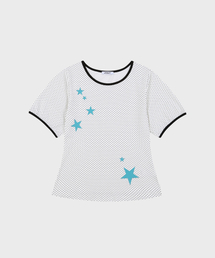 UPDRAFT（アップドラフト）の「DOT STAR RINGER SLIM T-SHIRTS [WHITE]（Tシャツ/カットソー）」