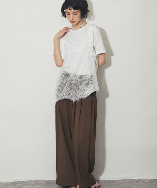 ANOTHER S(アナザーエス)の「Tシャツ&ひげレースキャミ2点セット(Tシャツ/カットソー・レディース・ホワイト×ホワイト/ホワイト×ブラック/ブラック×ホワイト・FREE)」の14枚目の写真