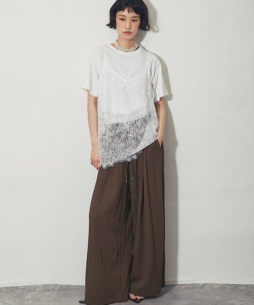 ANOTHER S(アナザーエス)の「Tシャツ&ひげレースキャミ2点セット(Tシャツ/カットソー・レディース・ホワイト×ホワイト/ホワイト×ブラック/ブラック×ホワイト・FREE)」の10枚目の写真