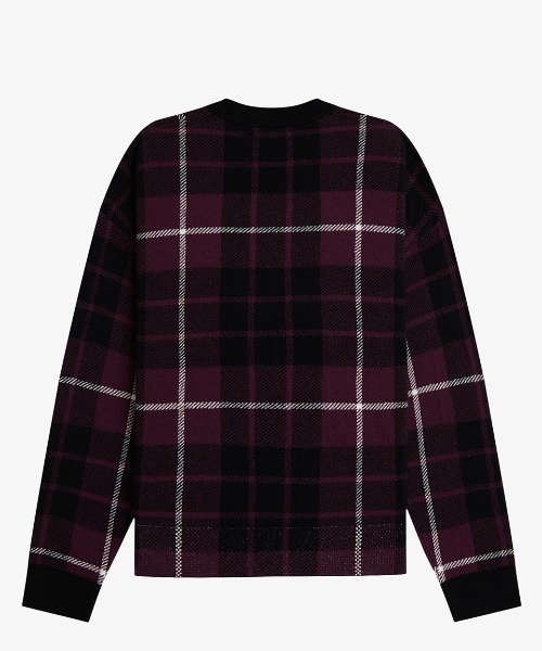 FRED PERRY(フレッドペリー)の「Boucle Tartan Jumper/ブークレタータンチェックジャンパー(ニット/セーター・レディース・プラム・10)」の8枚目の写真