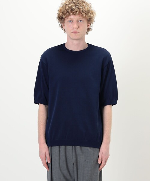 TOMORROWLAND (トゥモローランド)の「TOMORROWLAND tricot コットンニットTシャツ(ニット/セーター・メンズ・ホワイト/ベージュ/ブラック/ネイビー/ライトグレー/オレンジ・M/L/S)」の9枚目の写真