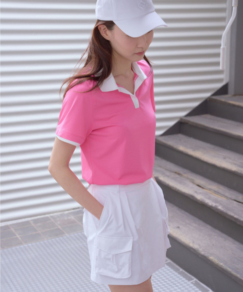 MONDAYFLOW（マンデーフロー）の「クールマックスストレッチトップ_ピンク（ポロシャツ・レディース・その他・X-SMALL/SMALL/MEDIUM/LARGE）」の3枚目の写真
