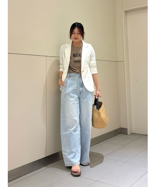 allureville(アルアバイル)の「カレッジライクロゴボーダーTシャツ(Tシャツ/カットソー・レディース・ブルー/ベージュ・2)」の18枚目の写真