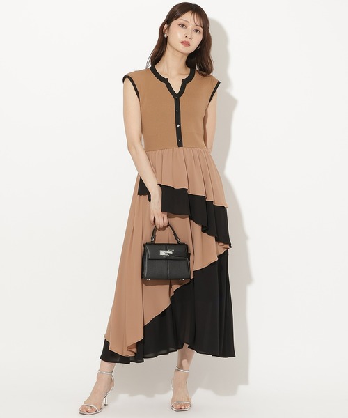 アシメフリルドッキングワンピース（ワンピース）｜AND COUTURE