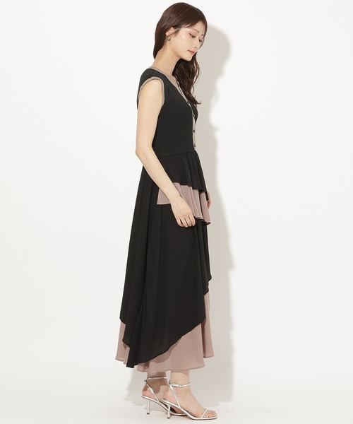 AND COUTURE（アンドクチュール）の「アシメフリルドッキングワンピース（ワンピース・レディース・ブラック/キャメル・FREE）」の13枚目の写真